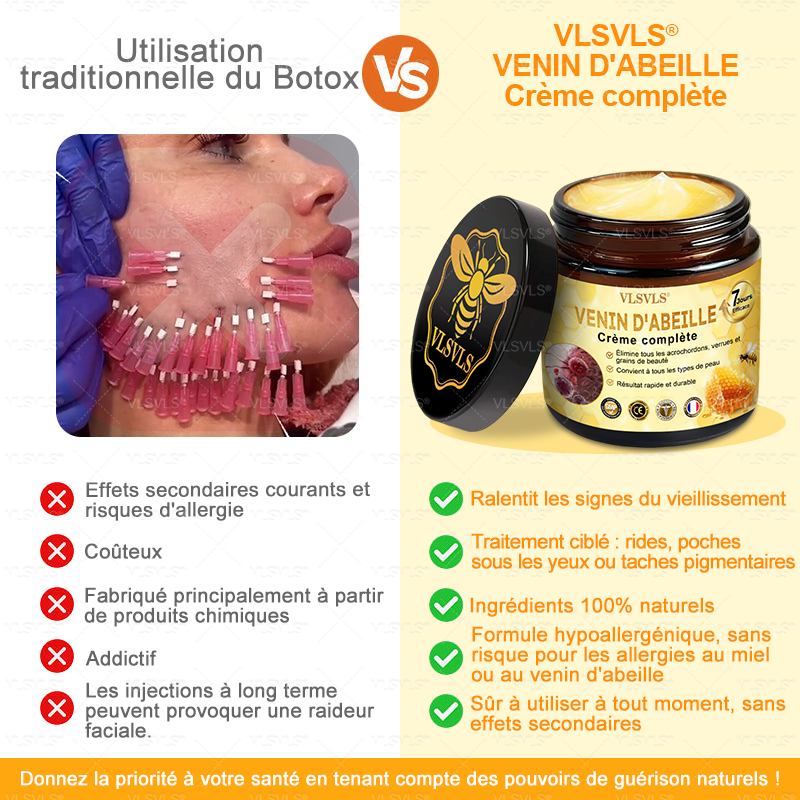Fabriqué et expédié de France 👑👑👑Crème complète au Venin d’Abeille VLSVLS® 🔥 DERNIER JOUR -80%